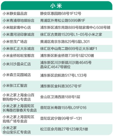 上海家电补贴商户名单一览