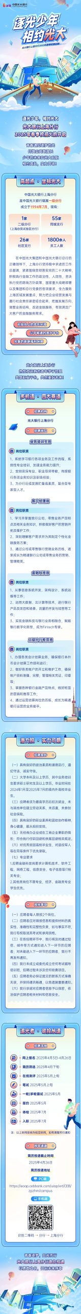 中国光大银行2025年春季校园招聘 （上海分行）