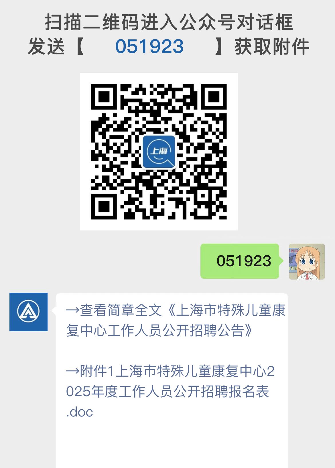 上海市特殊儿童康复中心工作人员公开招聘公告