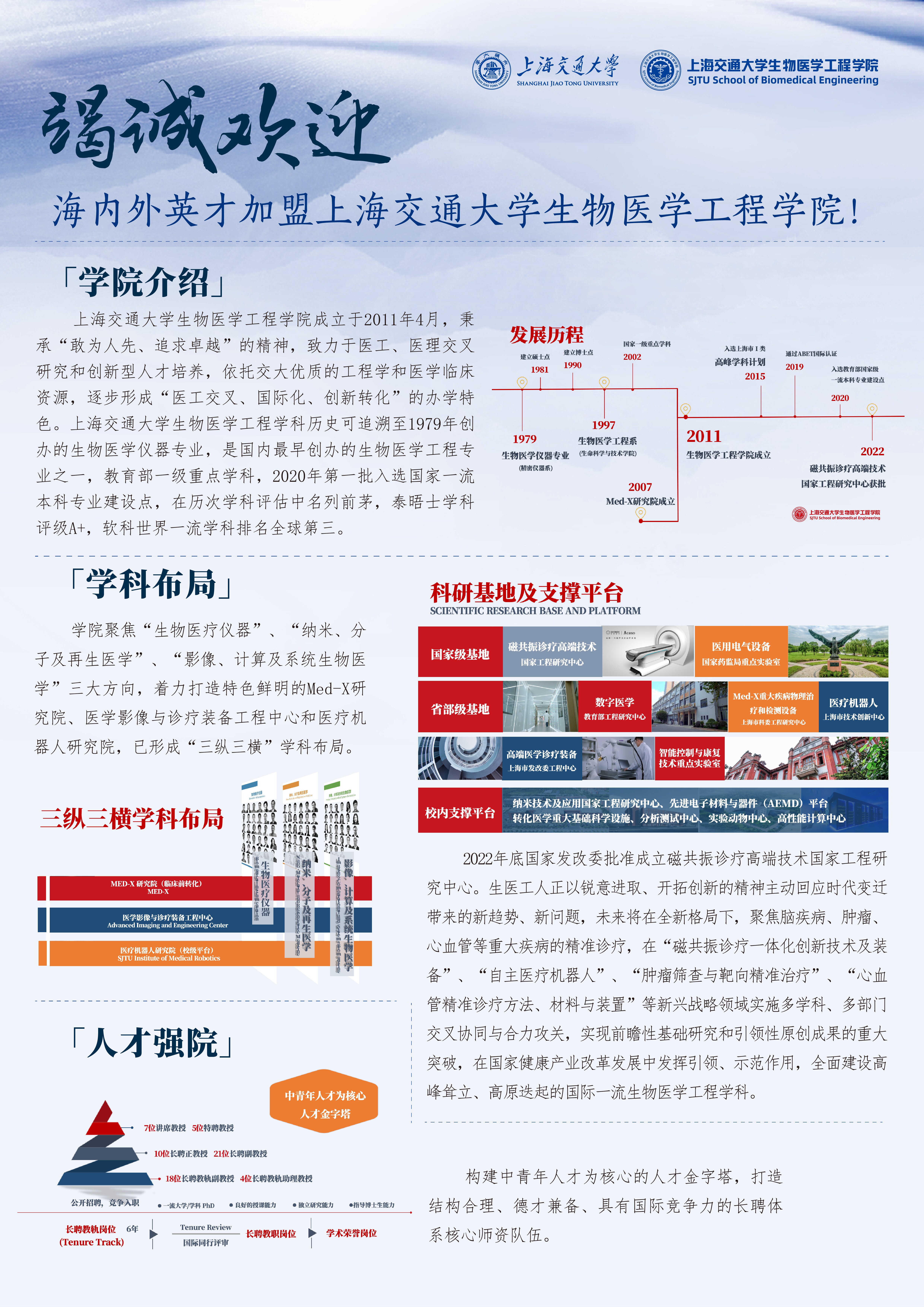 竭诚欢迎海内外英才加盟上海交通大学生物医学工程学院