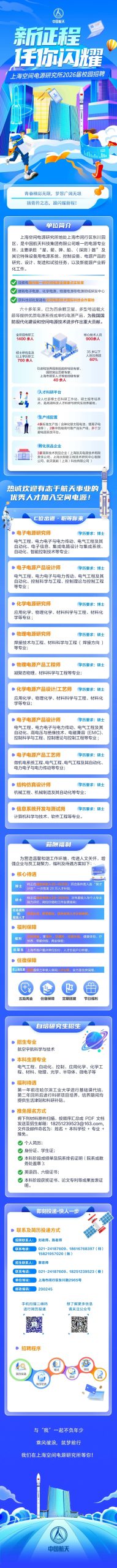 上海空间电源研究所2026届校园招聘