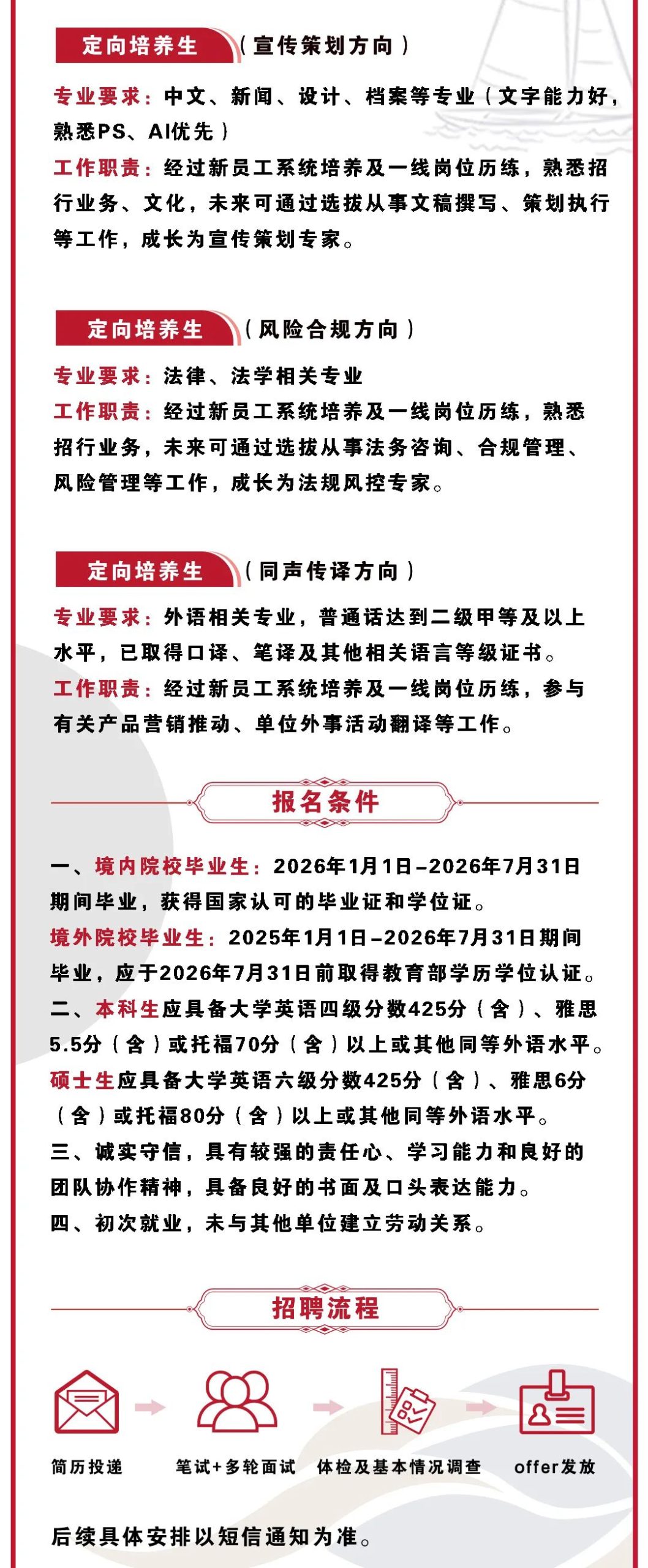 “梦想靠岸”招商银行上海分行2026校园招聘