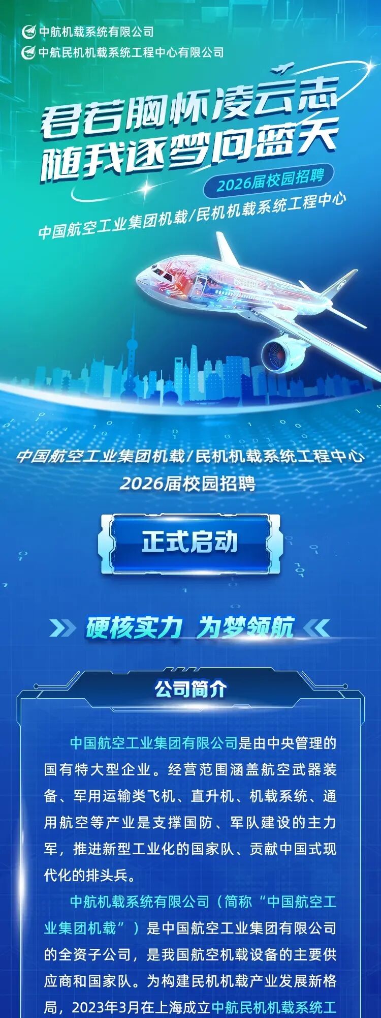 中国航空工业集团机载/民机机载系统工程中心2026届校园招聘