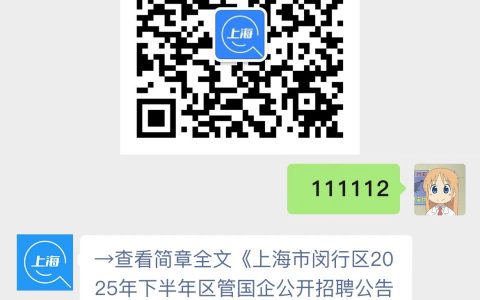 上海市闵行区2025年下半年区管国企公开招聘公告（第二批）