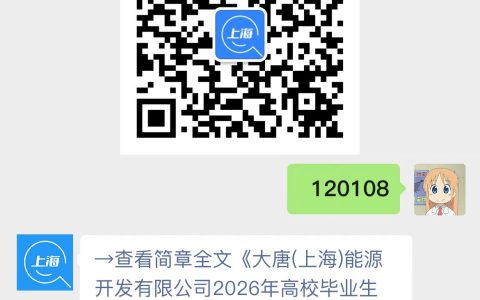 大唐(上海)能源开发有限公司2026年高校毕业生招聘公告